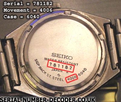 seiko watch finder by serial number.